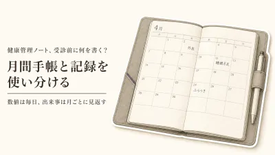 【レビュー数順】日付入り健康管理ノートと月間手帳5選｜受診前の記録欄・持ち歩く大きさを比較