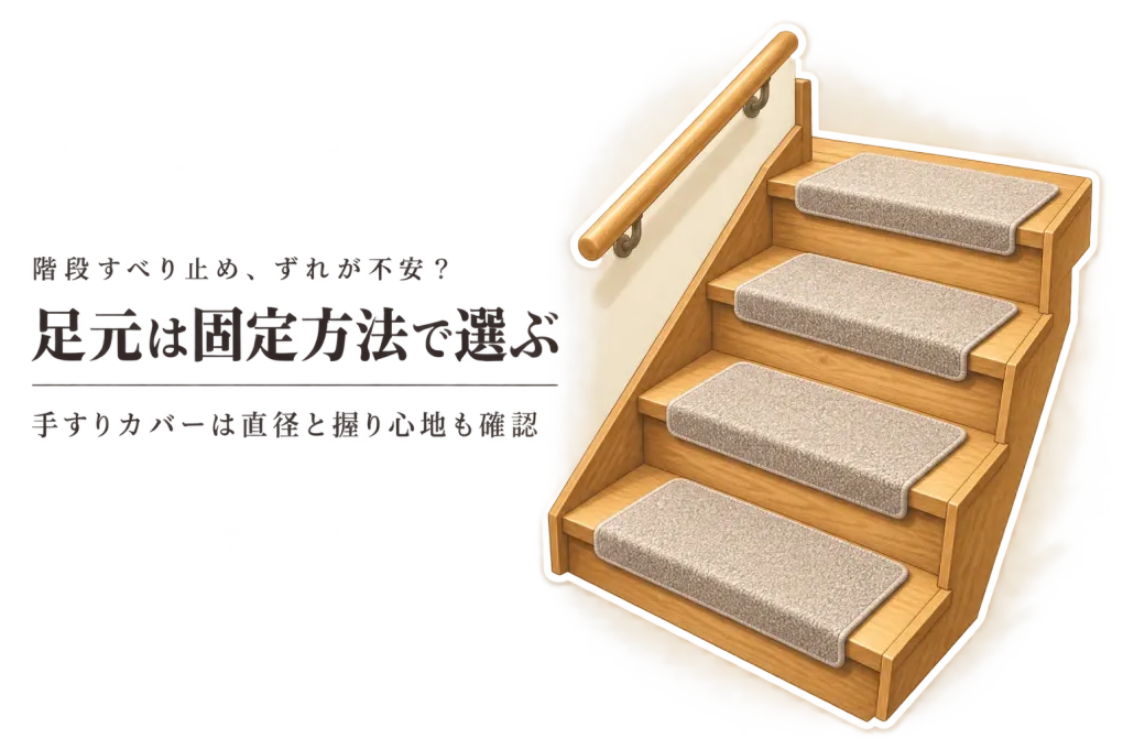 【レビュー数順】階段すべり止めマットと手すりカバー6選｜貼り付け方・掃除のしやすさを比較